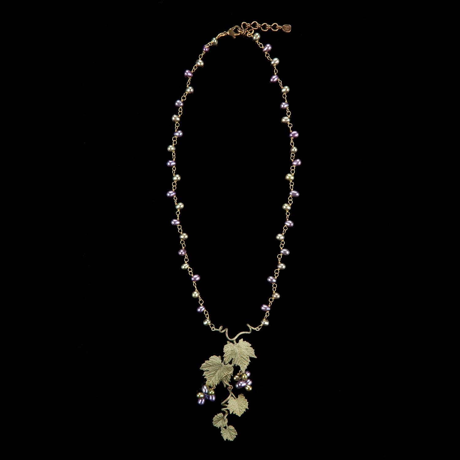Grape Vines Necklace - Single Pearl - Michael Michaud Jewellery