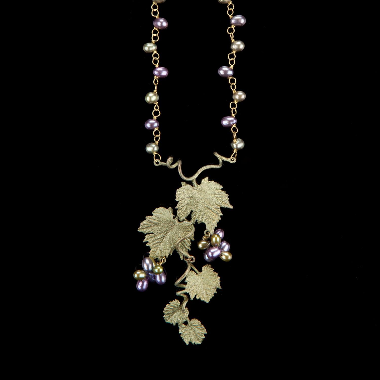 Grape Vines Necklace - Single Pearl - Michael Michaud Jewellery