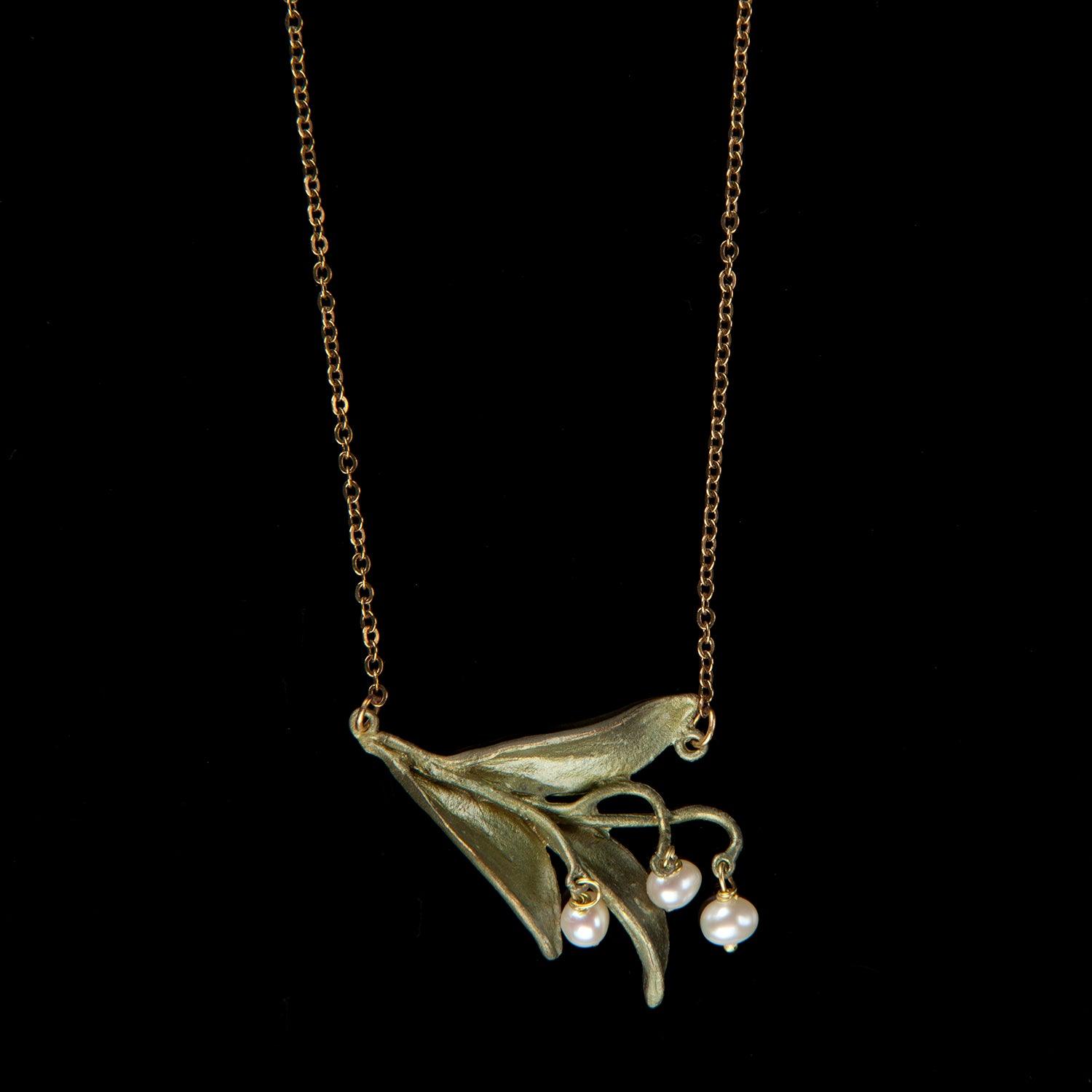 Lily of the Valley Pendant - Triple Leaf - Michael Michaud Jewellery