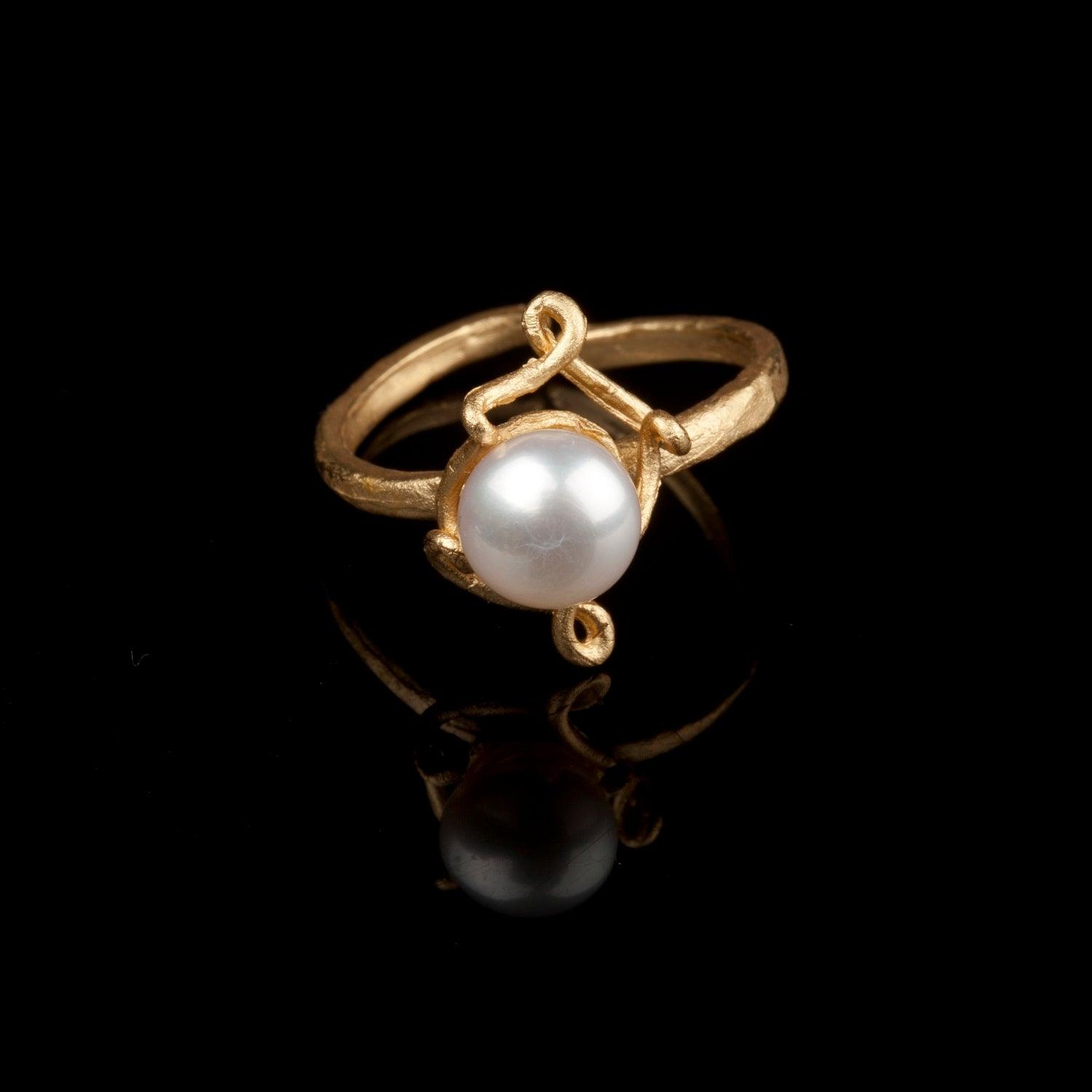 Pea Pod Single Pearl - Ring - Michael Michaud Jewellery