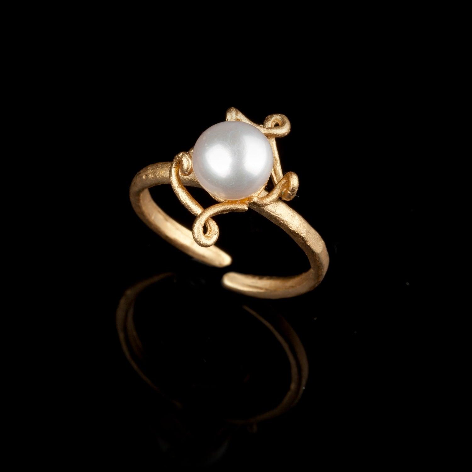 Pea Pod Single Pearl - Ring - Michael Michaud Jewellery