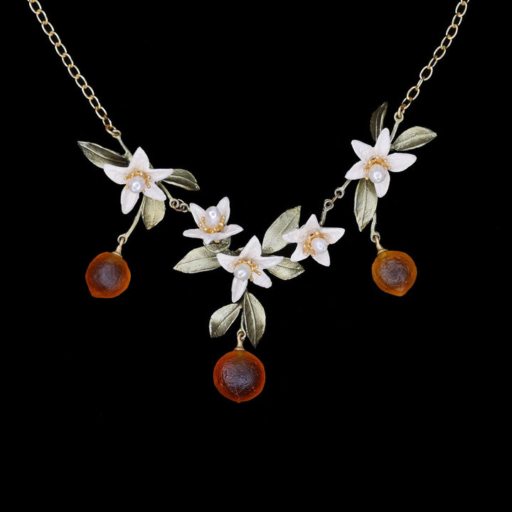 Orange Necklace - Flower Drop - Michael Michaud Jewellery