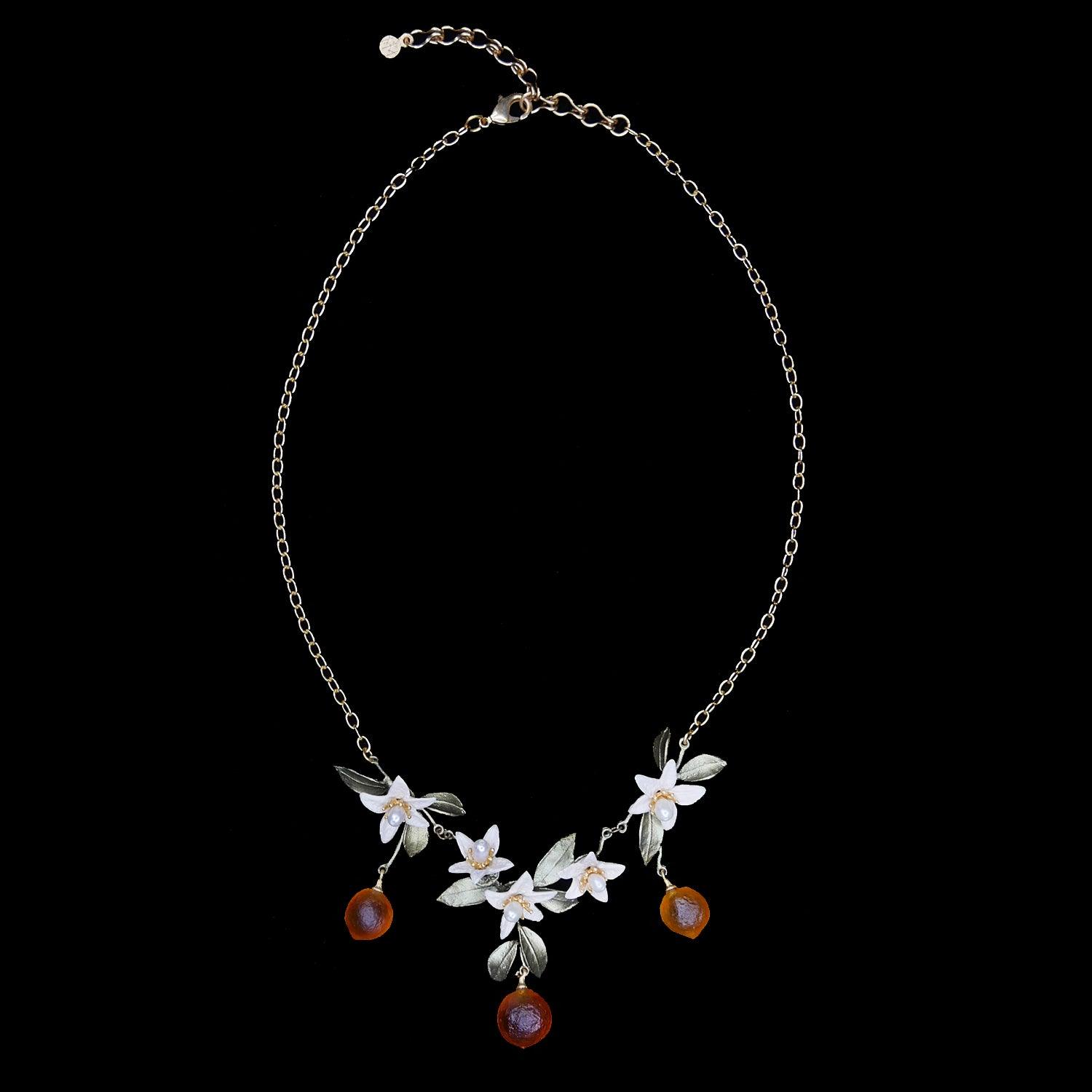 Orange Necklace - Flower Drop - Michael Michaud Jewellery