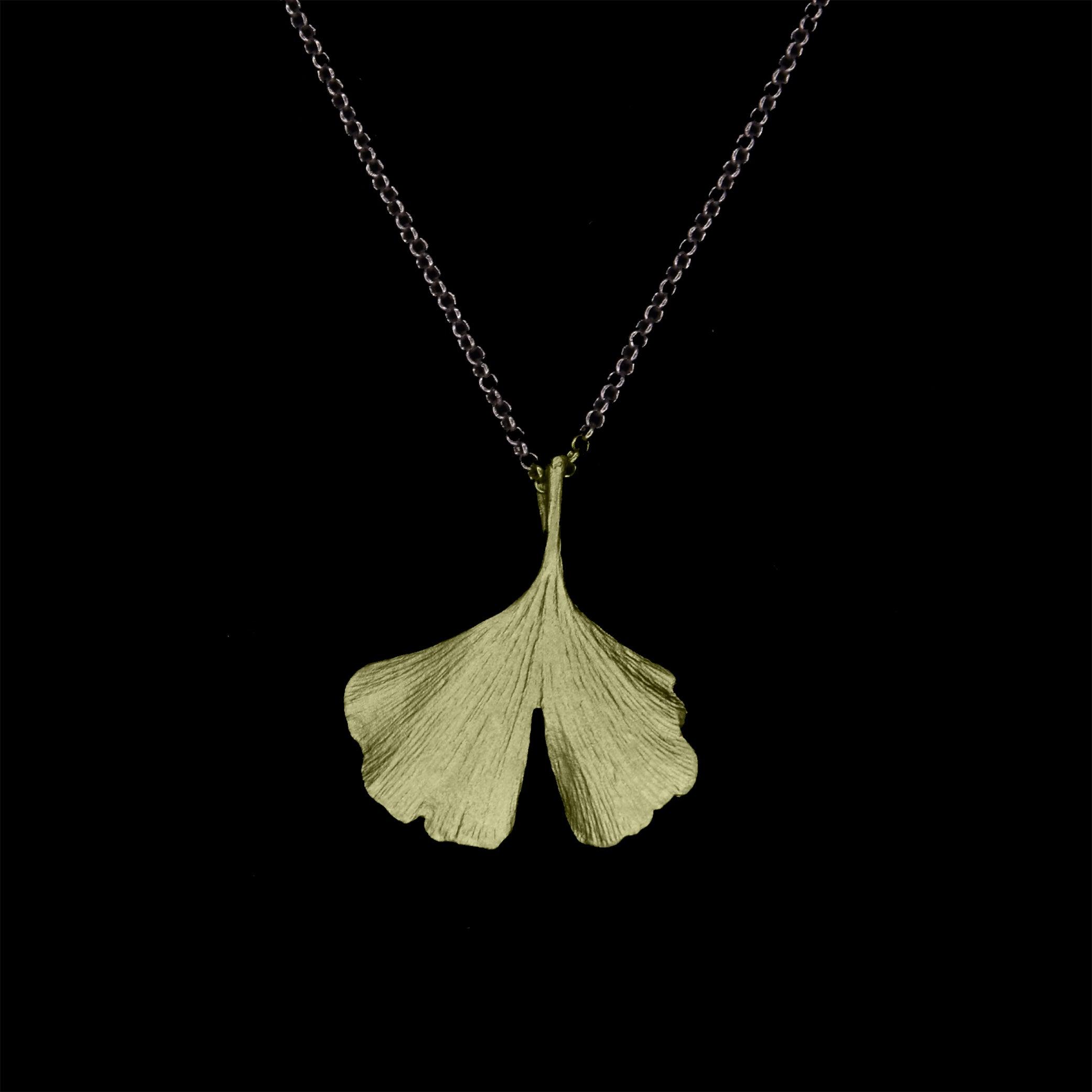 Ginkgo Pendant - Large Leaf - Michael Michaud Jewellery