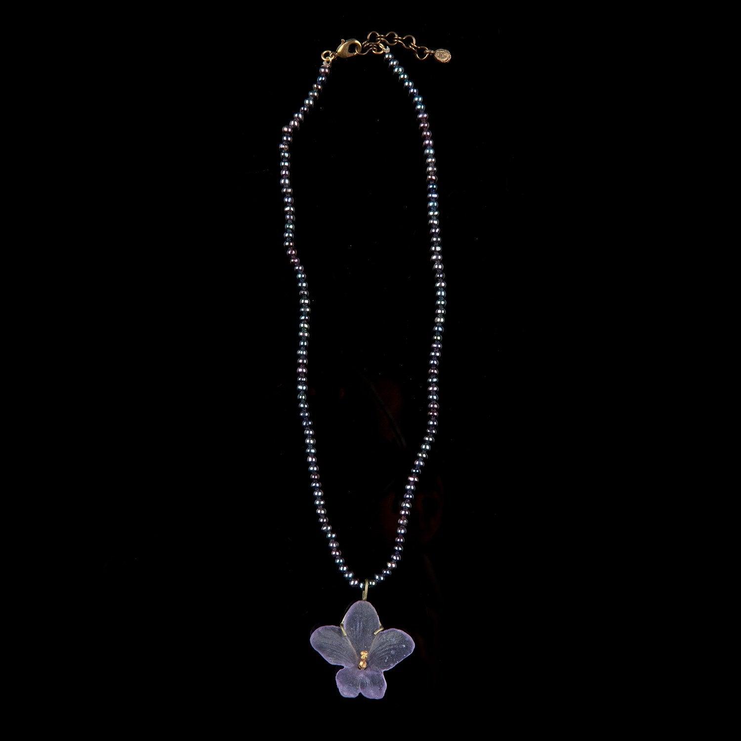 African Violet Pendant - Pearl - Michael Michaud Jewellery