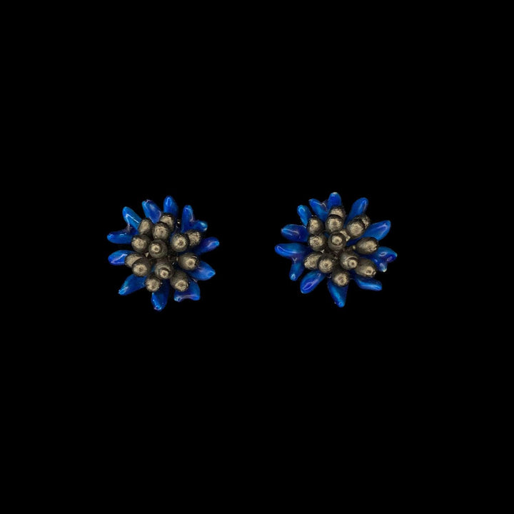 Blue Cornflower Earrings - Michael Michaud Jewellery