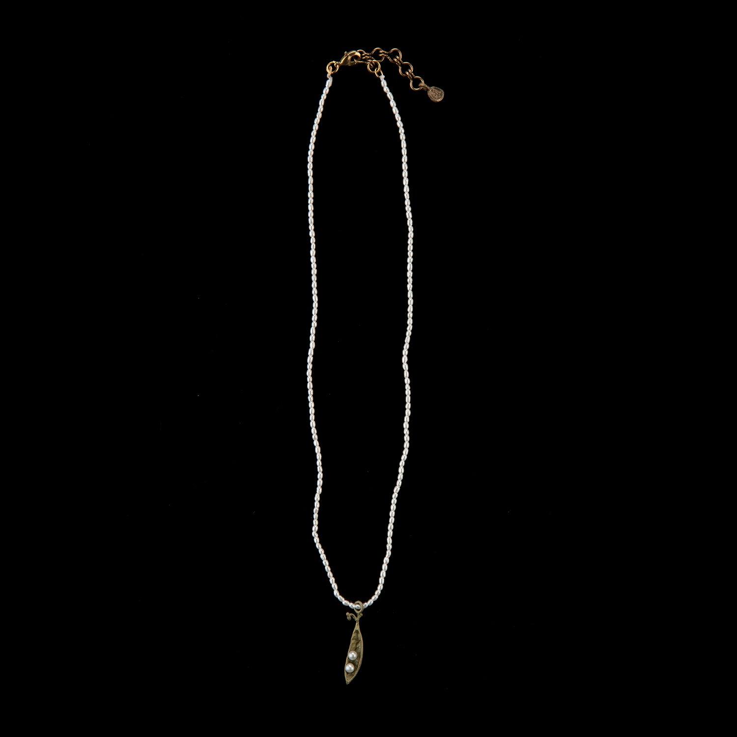 Pea Pod Petite Pearl Pendant - 2 Pearls - Michael Michaud Jewellery