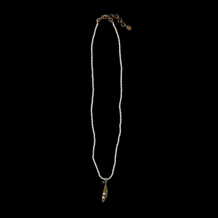 Pea Pod Petite Pearl Pendant - 2 Pearls - Michael Michaud Jewellery