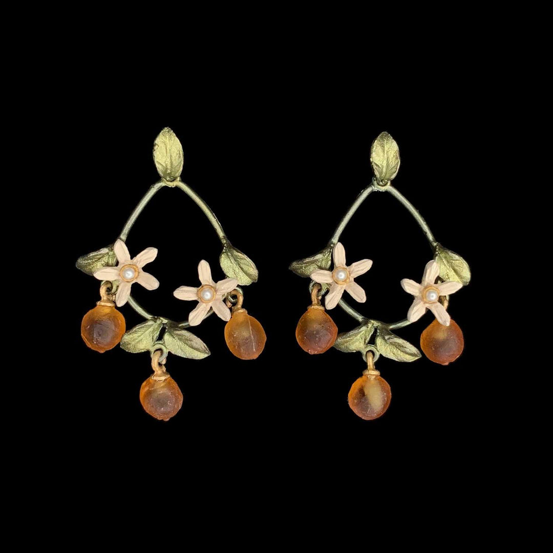 Dainty Orange Blossom Earrings - Oval Post - Michael Michaud Jewellery