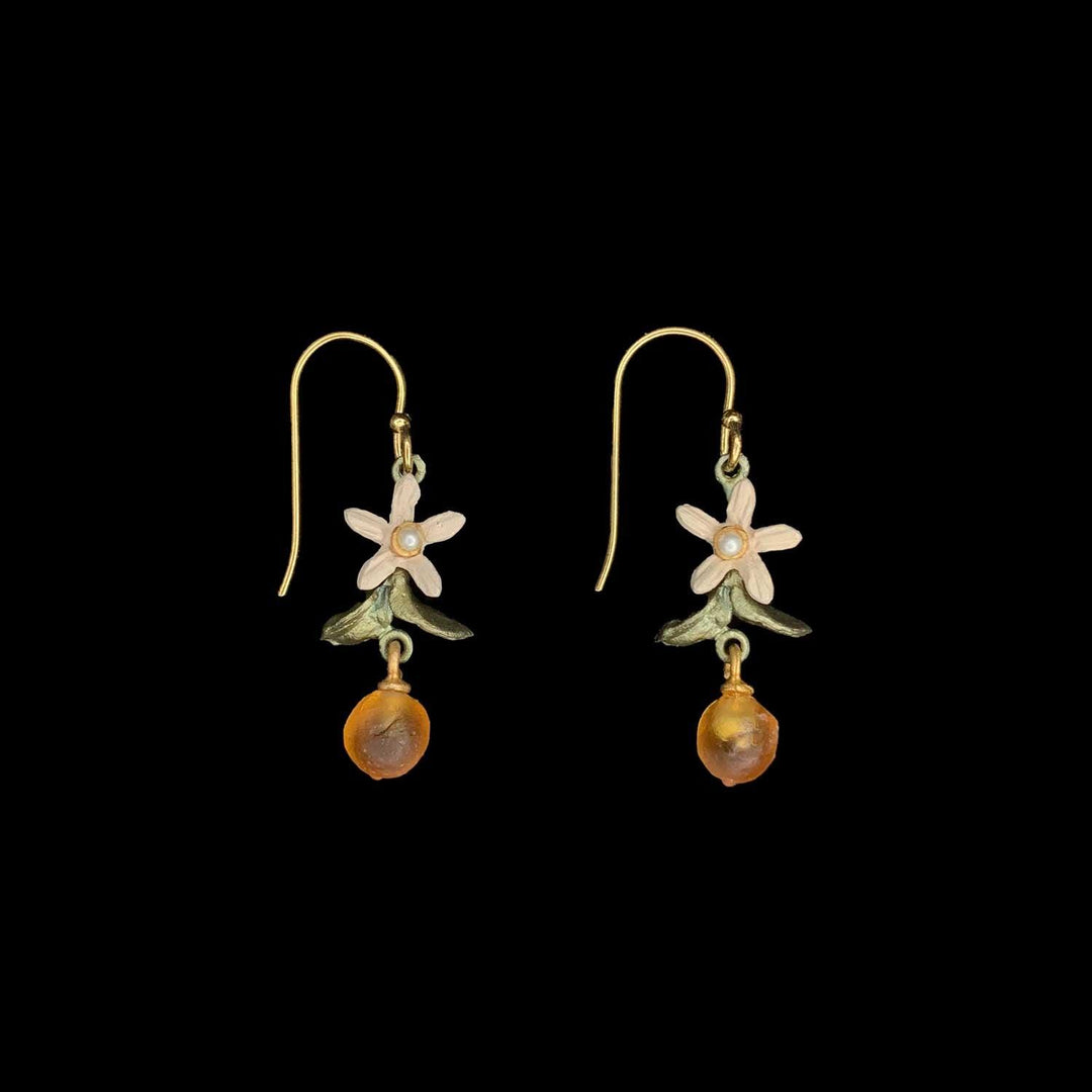 Dainty Orange Earrings - Wire - Michael Michaud Jewellery