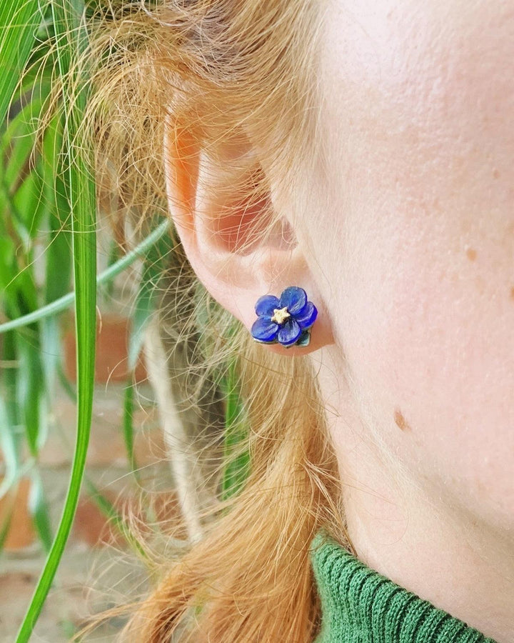 Blue-Eyed Mary Earrings - Petite Post - Michael Michaud Jewellery