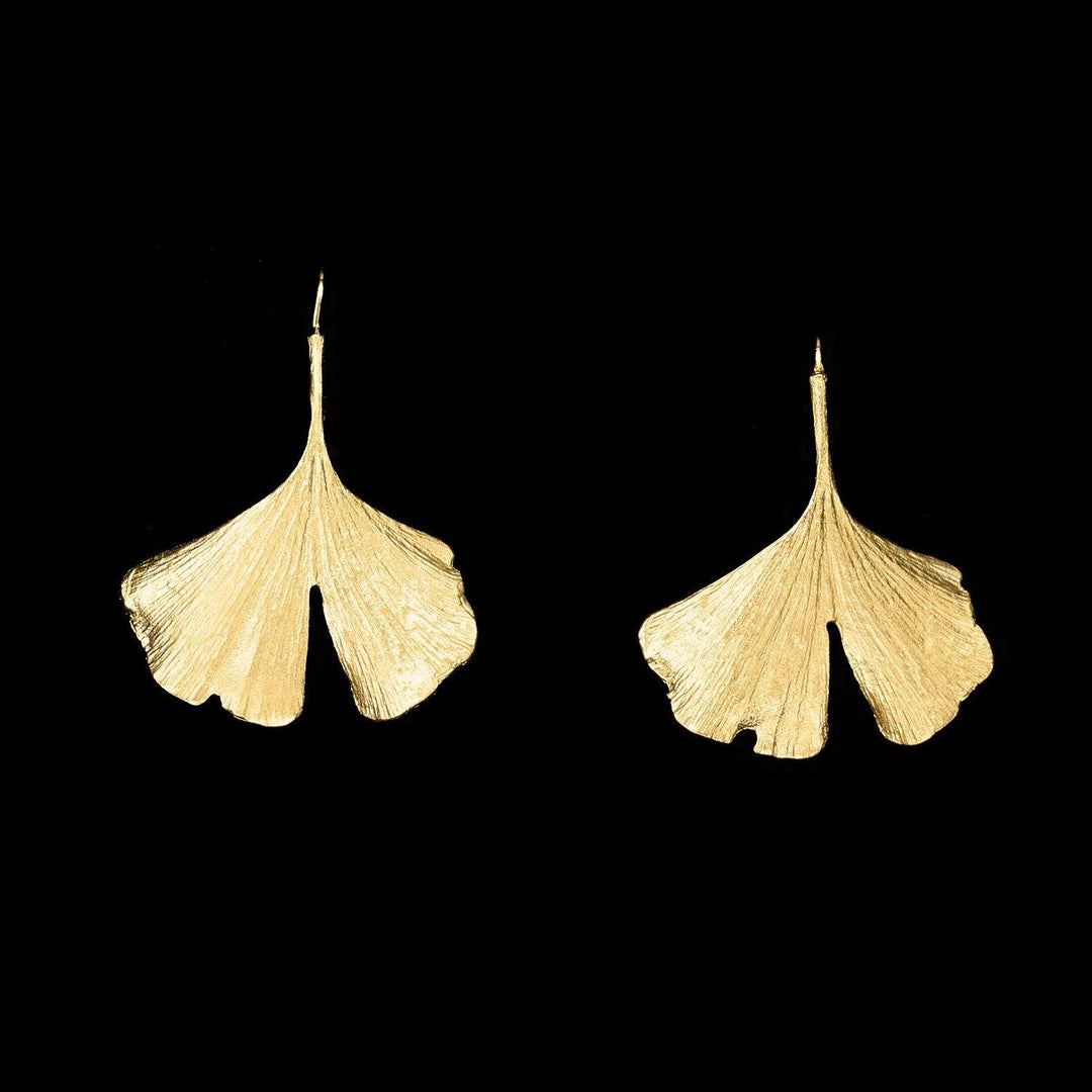 Fine Ginkgo Earrings - Wire - Michael Michaud Jewellery