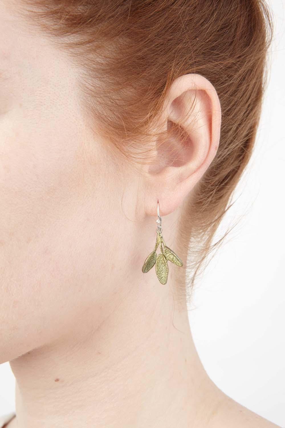 Petite Herb - Sage Wire Earring - Michael Michaud Jewellery