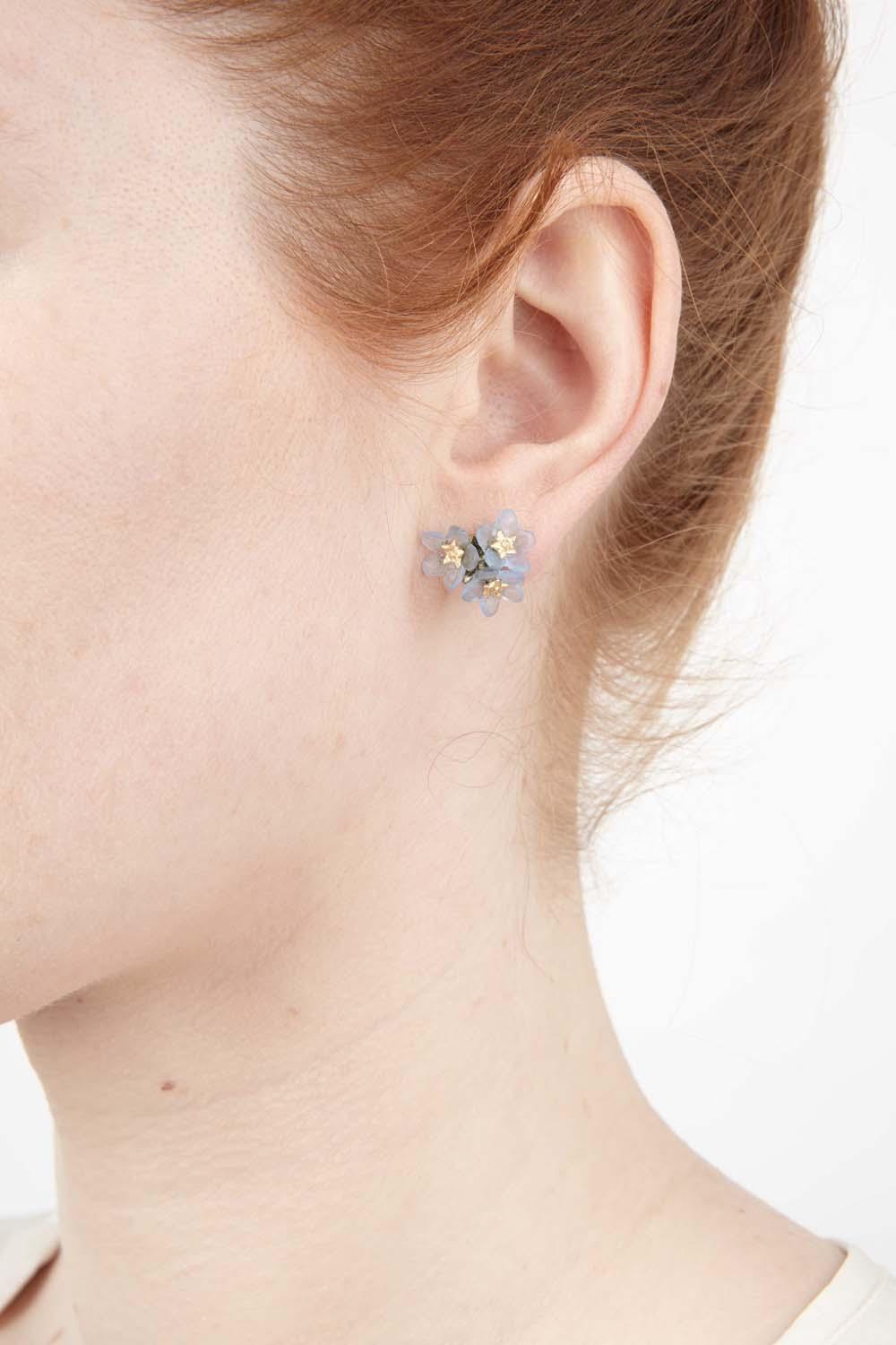 Forget Me Not Earrings - Triple Flower Post - Michael Michaud Jewellery