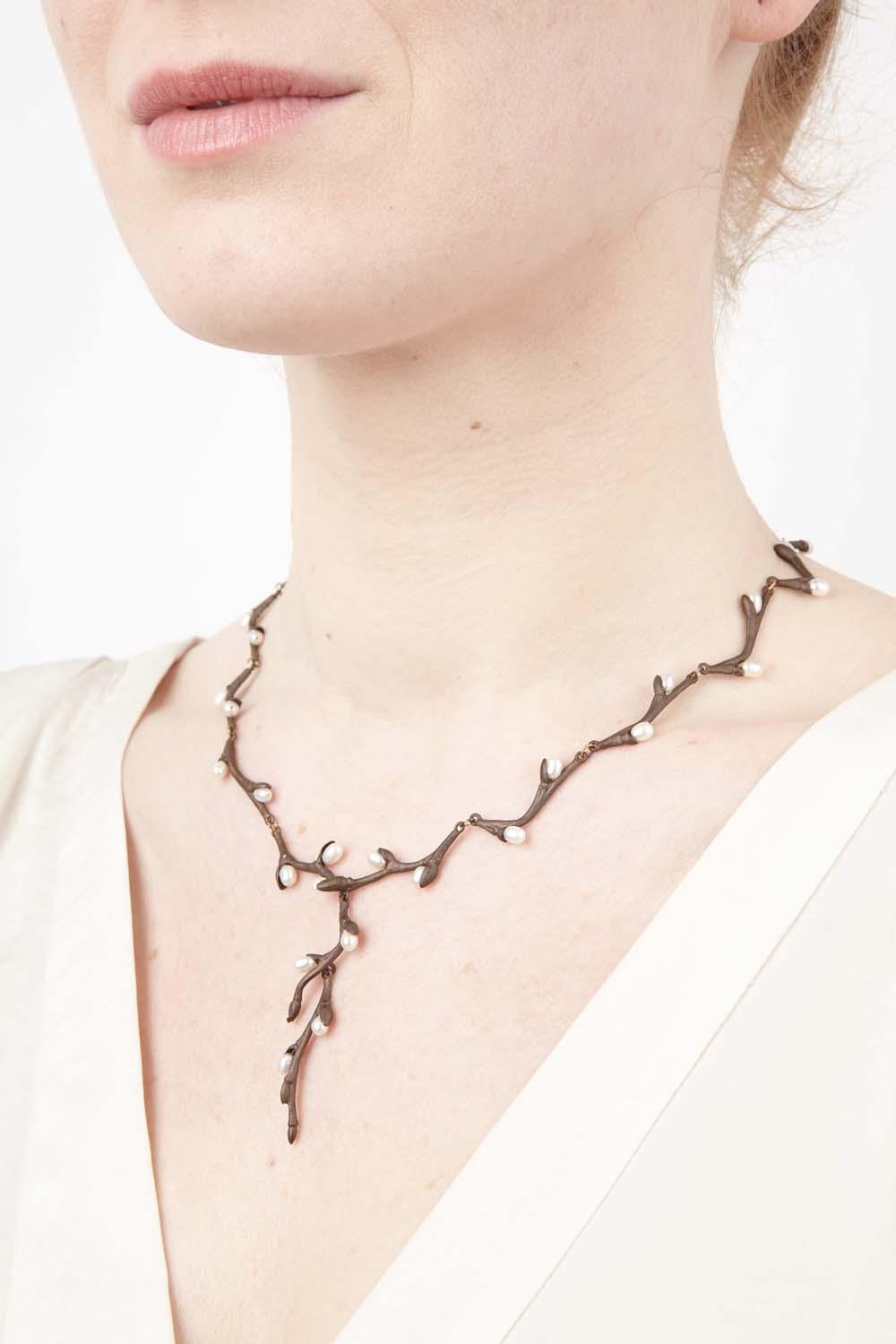 Pussy Willow Necklace - Branch Drop - Michael Michaud Jewellery