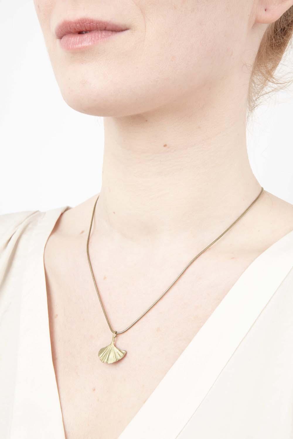 Ginkgo Pendant - Single Leaf - Michael Michaud Jewellery