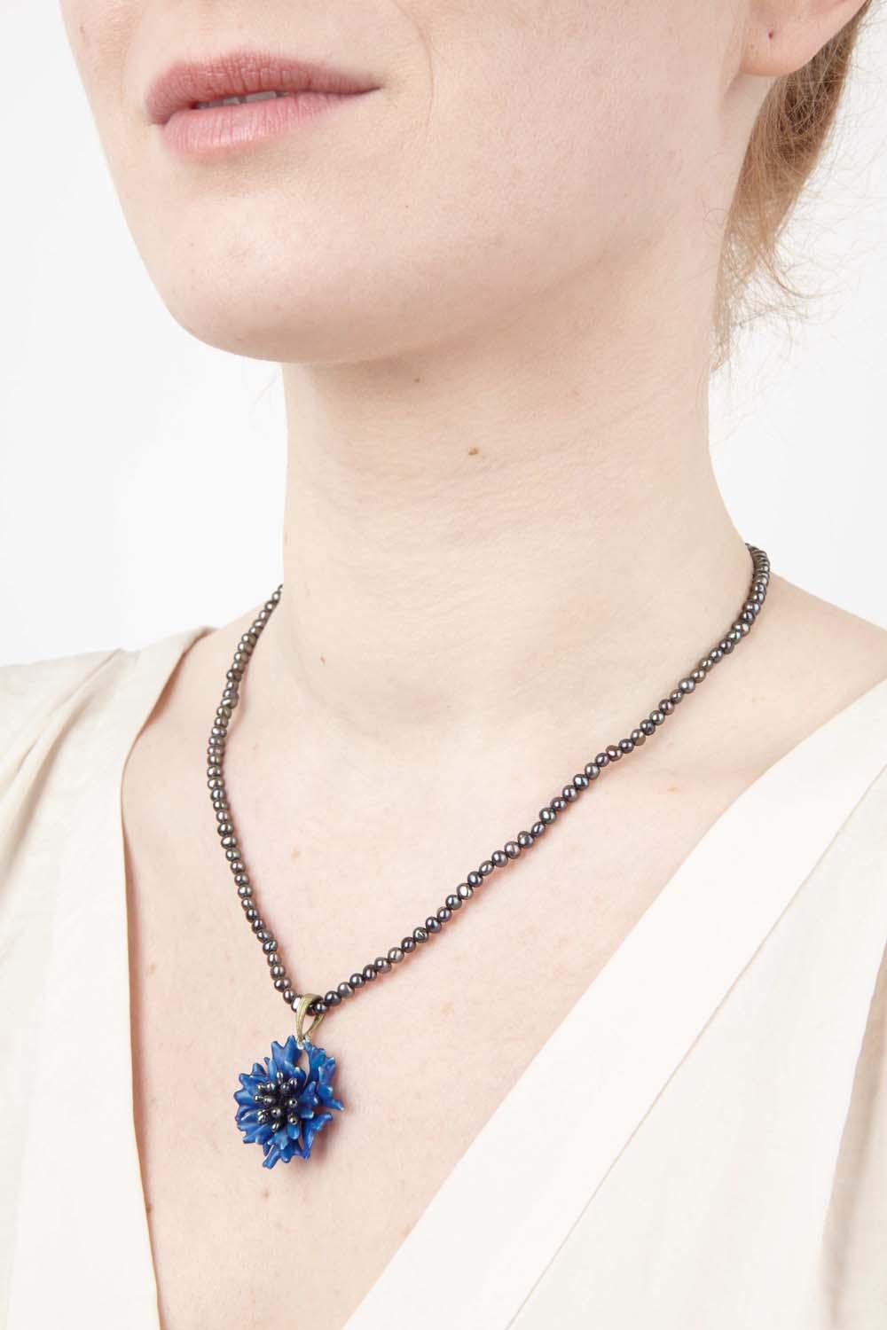 Blue Cornflower Necklace - Michael Michaud Jewellery