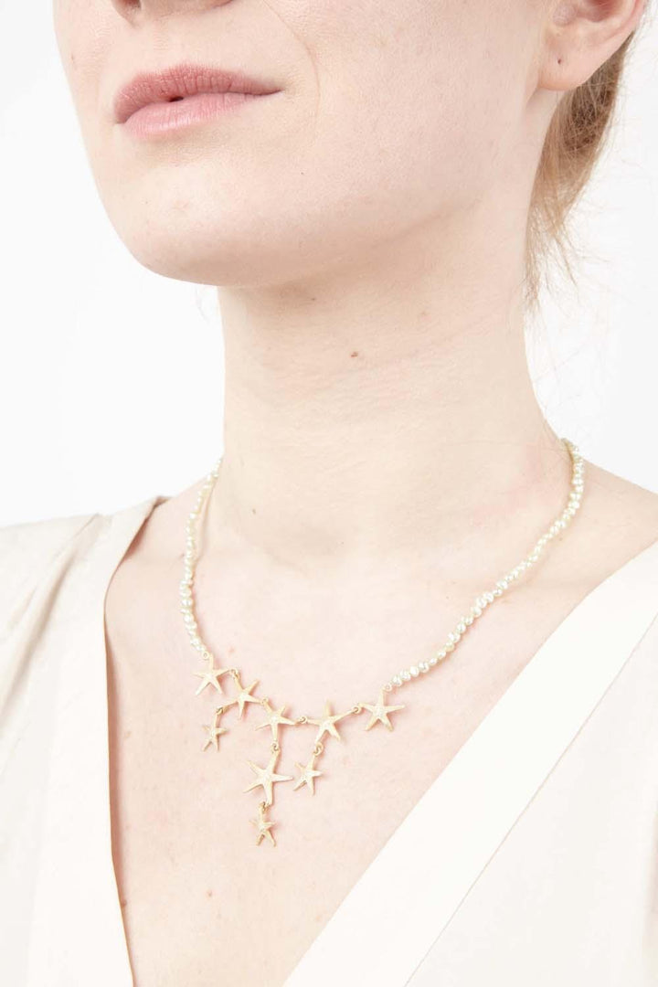 Petite Starfish Pearl Contour Necklace - Michael Michaud Jewellery