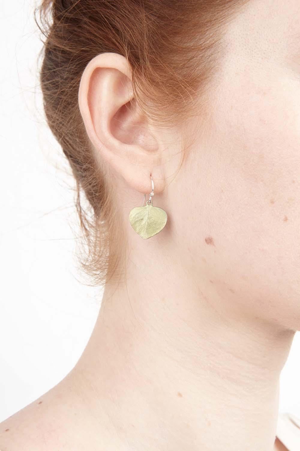 Eucalyptus Earrings - Leaf Wire Drop - Michael Michaud Jewellery