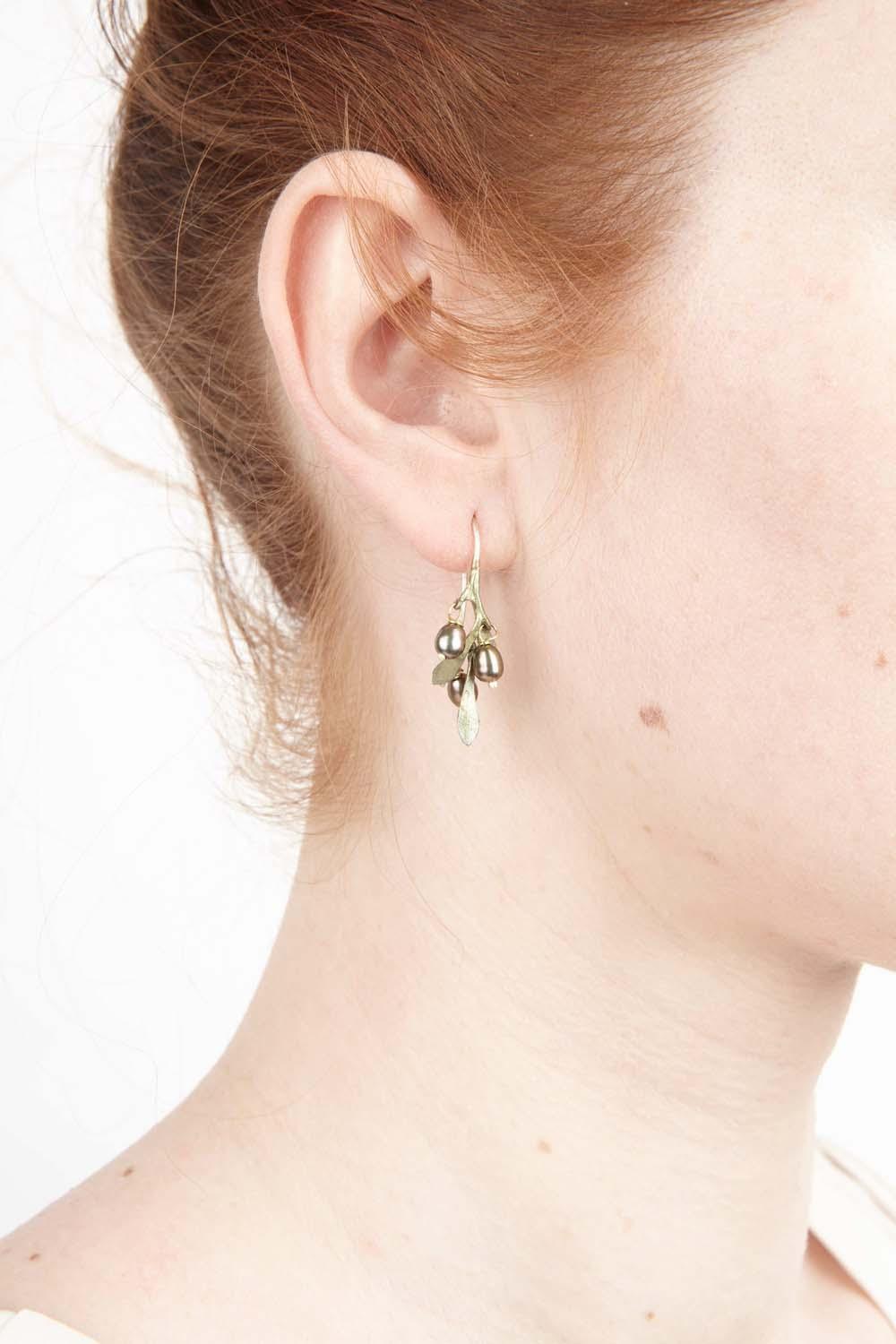 Olive Earrings - Delicate Wire Drop - Michael Michaud Jewellery