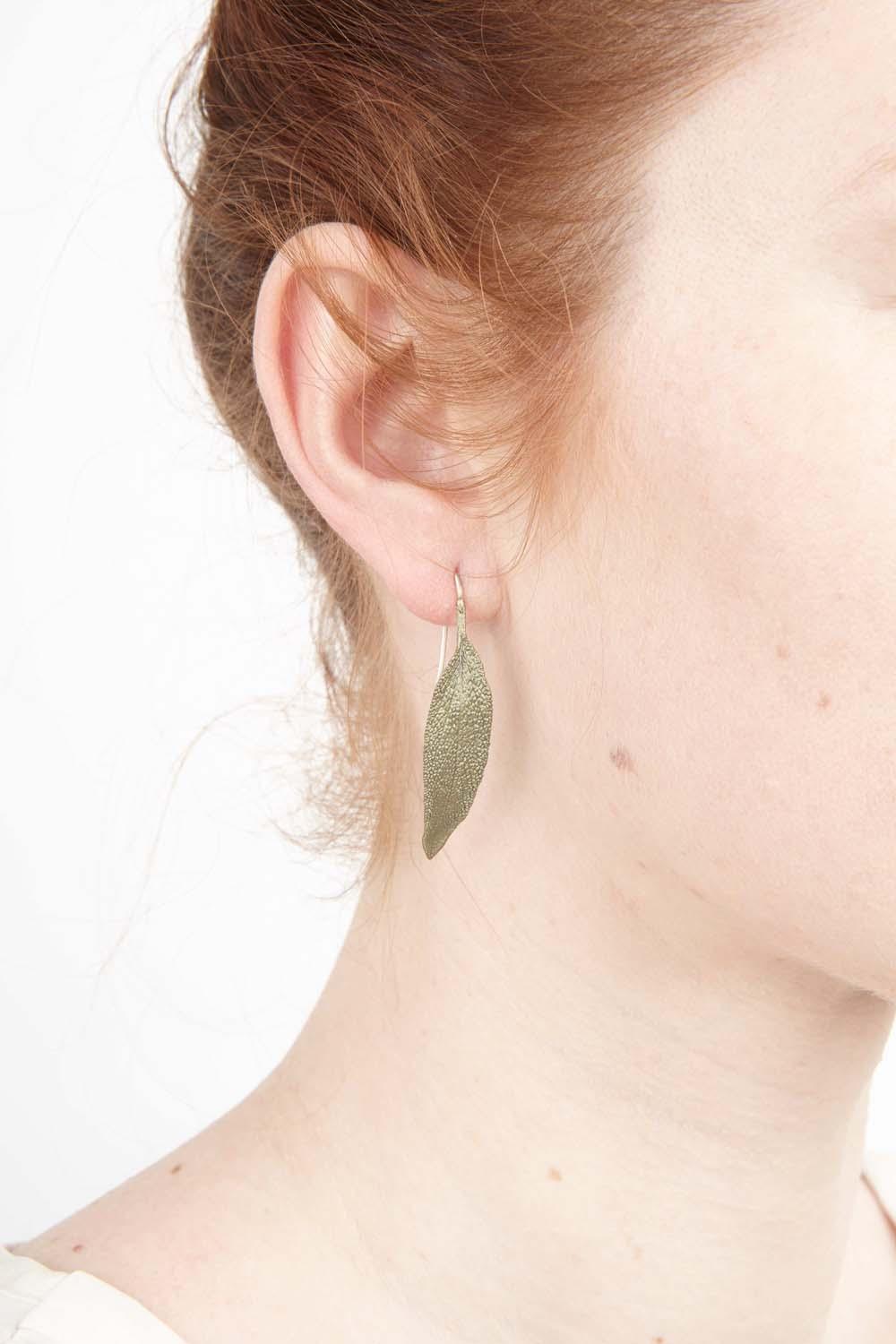 Sage Earrings - Leaf - Michael Michaud Jewellery