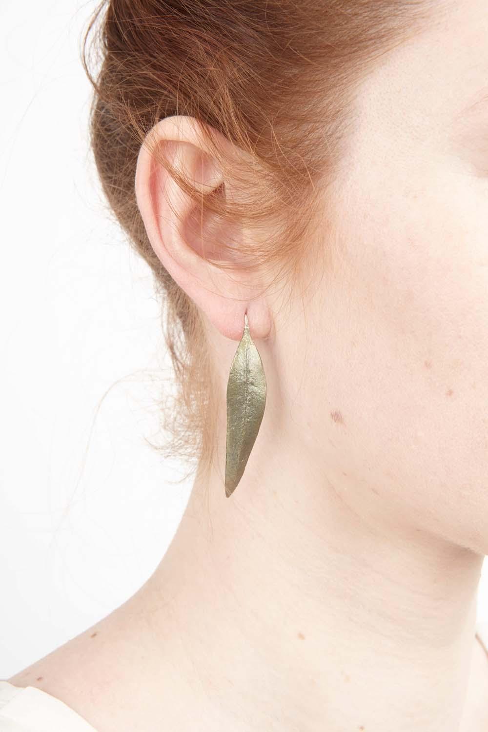 Eucalyptus Earrings - Long Leaf - Michael Michaud Jewellery