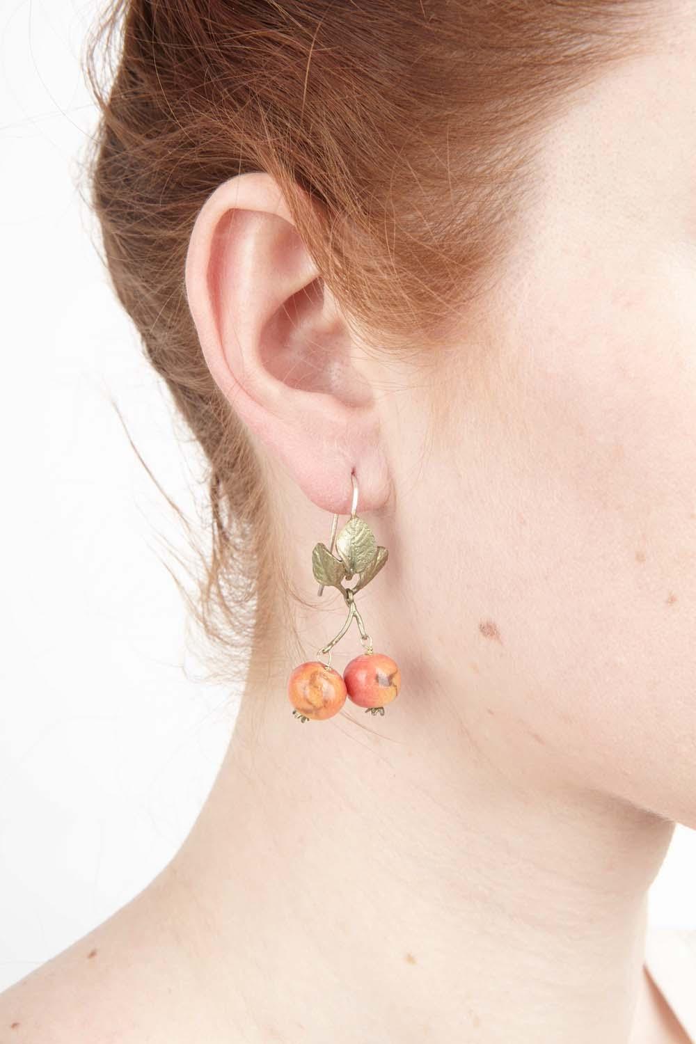 Crab Apple Earring - Wire Drop - Michael Michaud Jewellery