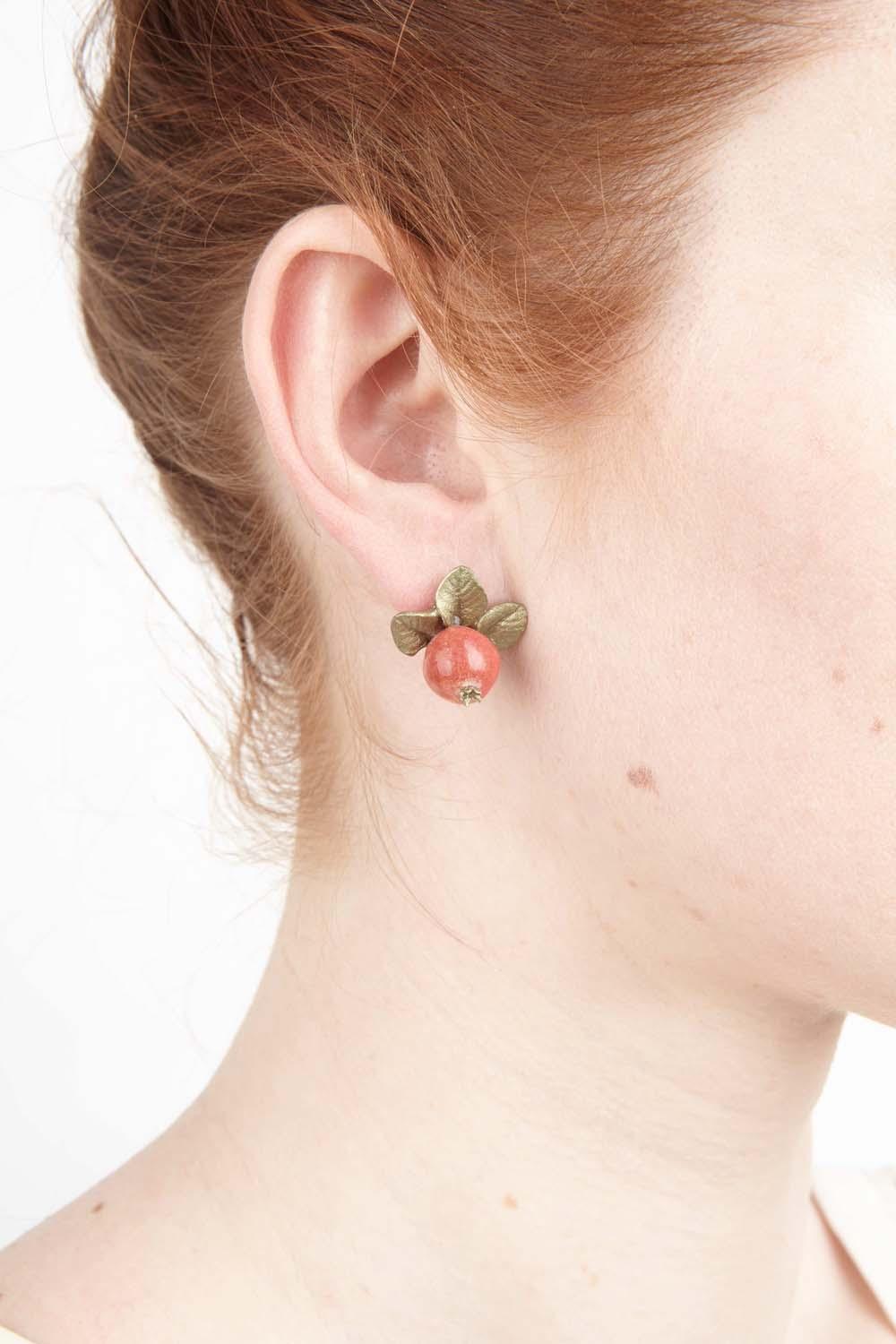 Crab Apple Earring - Button Post - Michael Michaud Jewellery