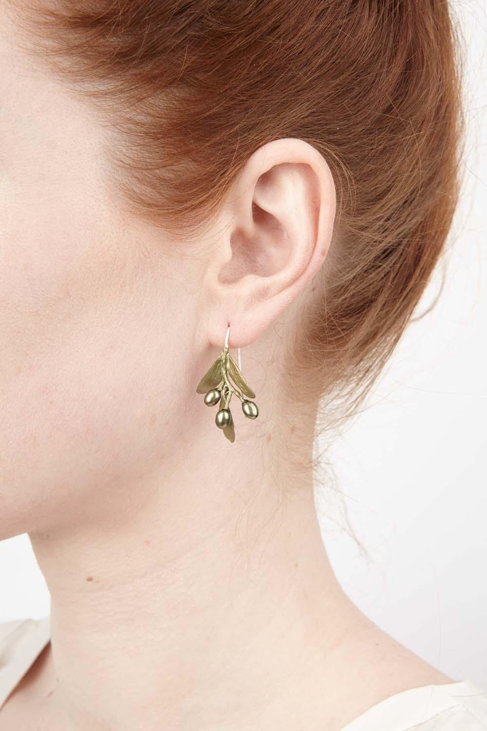 Olive Earrings - Wire Drop - Michael Michaud Jewellery