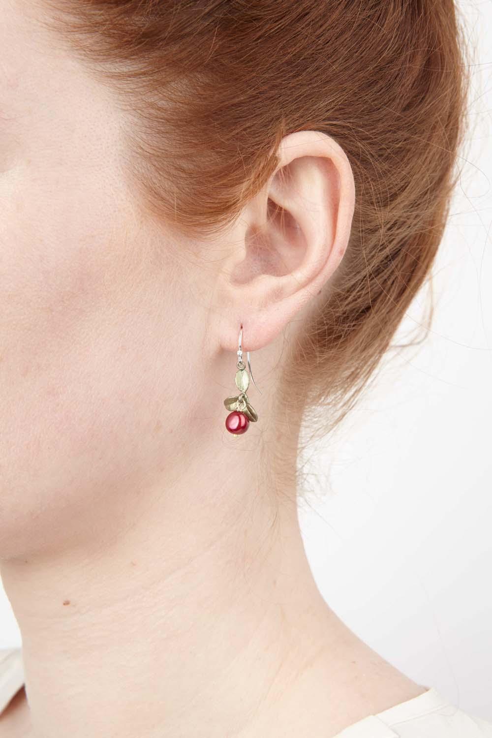 Cranberry Earrings - Wire Drop - Michael Michaud Jewellery