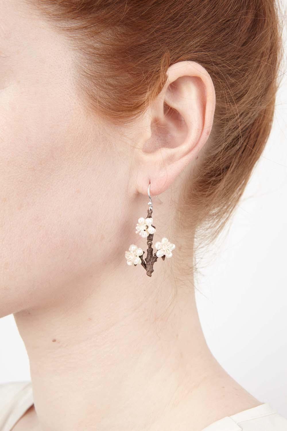 Cherry Blossom Earrings - Twigs - Michael Michaud Jewellery