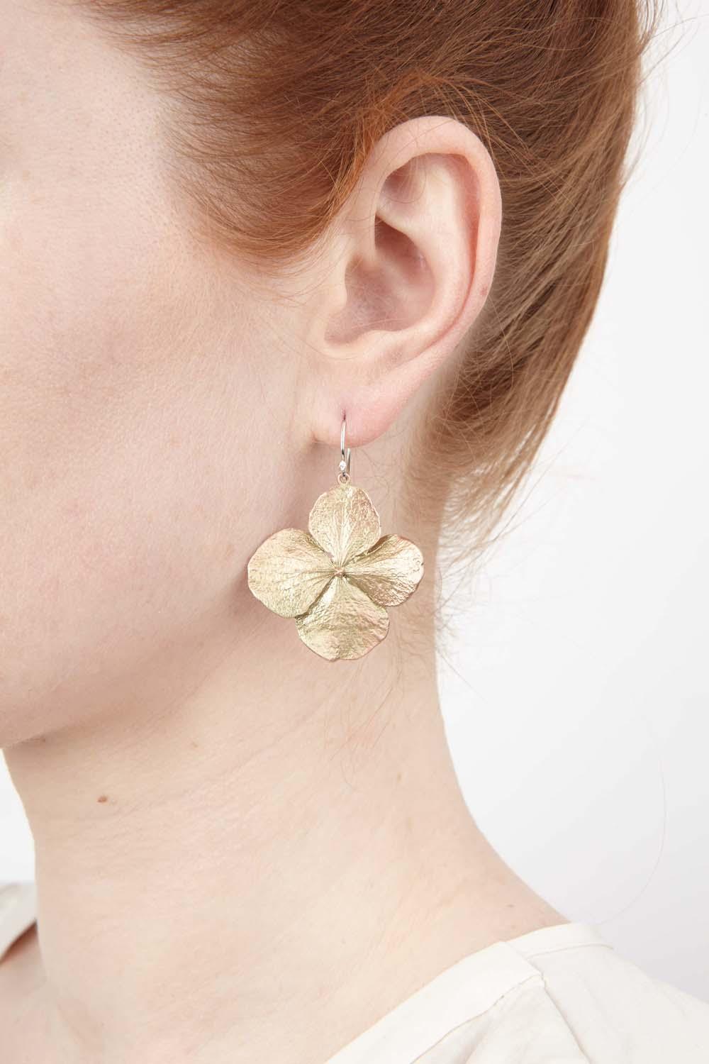 Hydrangea Earrings - Large Petal Wire Drop - Michael Michaud Jewellery