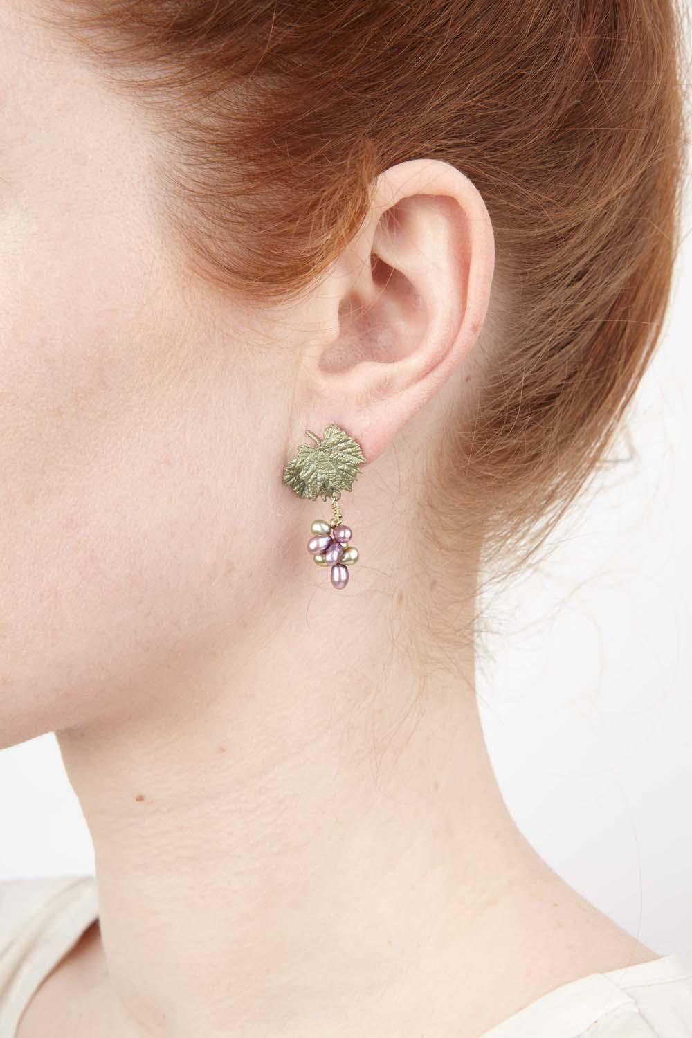 Grape Vines Earrings - Post - Michael Michaud Jewellery