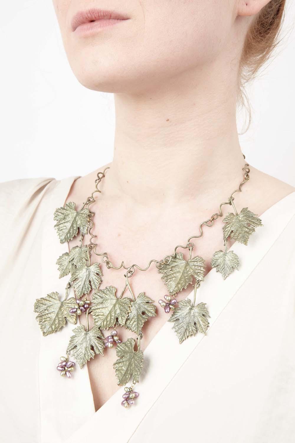 Grape Vines Necklace - Large Leaves - Michael Michaud Jewellery