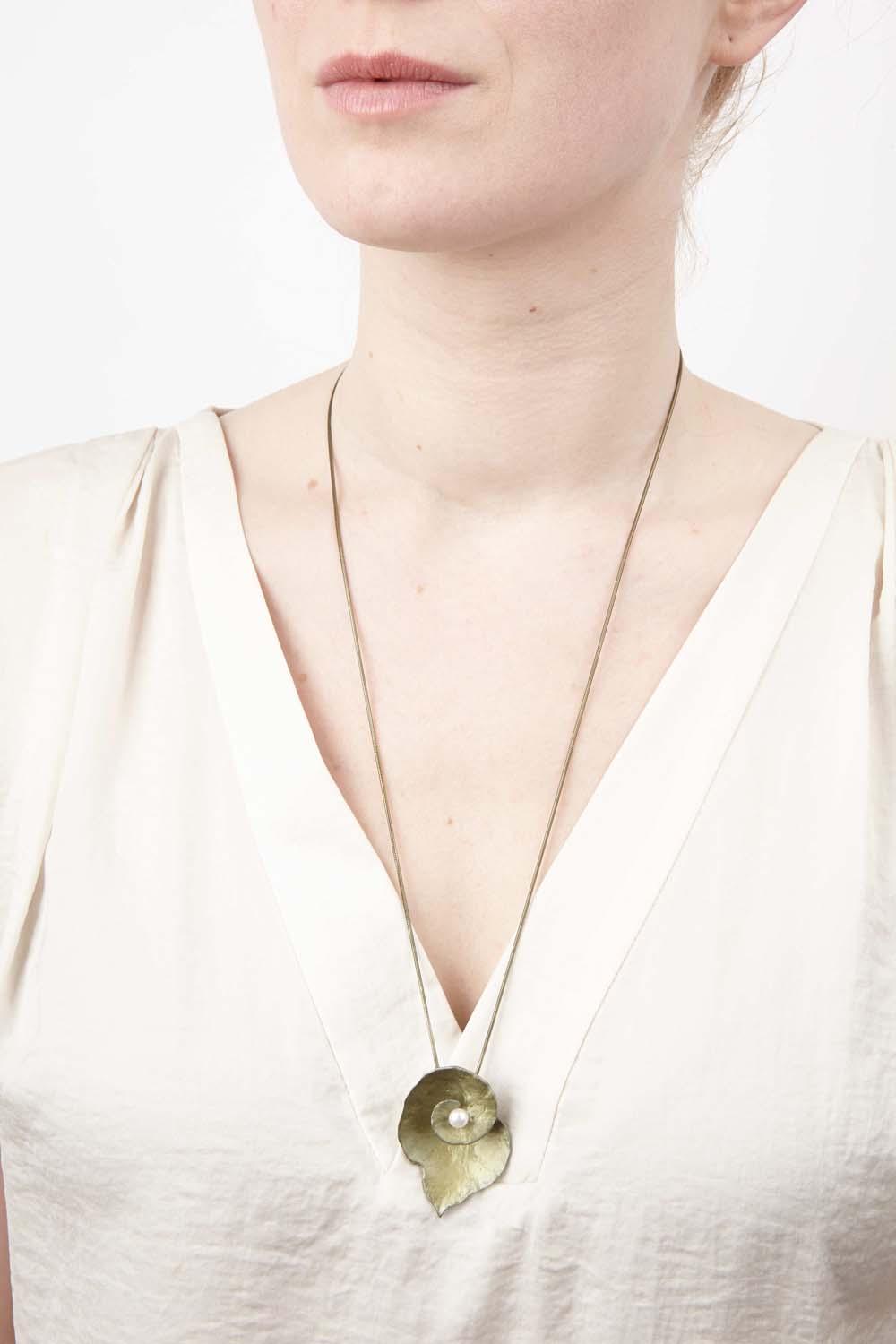 Spiral Geranium Long Chain Necklace - Michael Michaud Jewellery