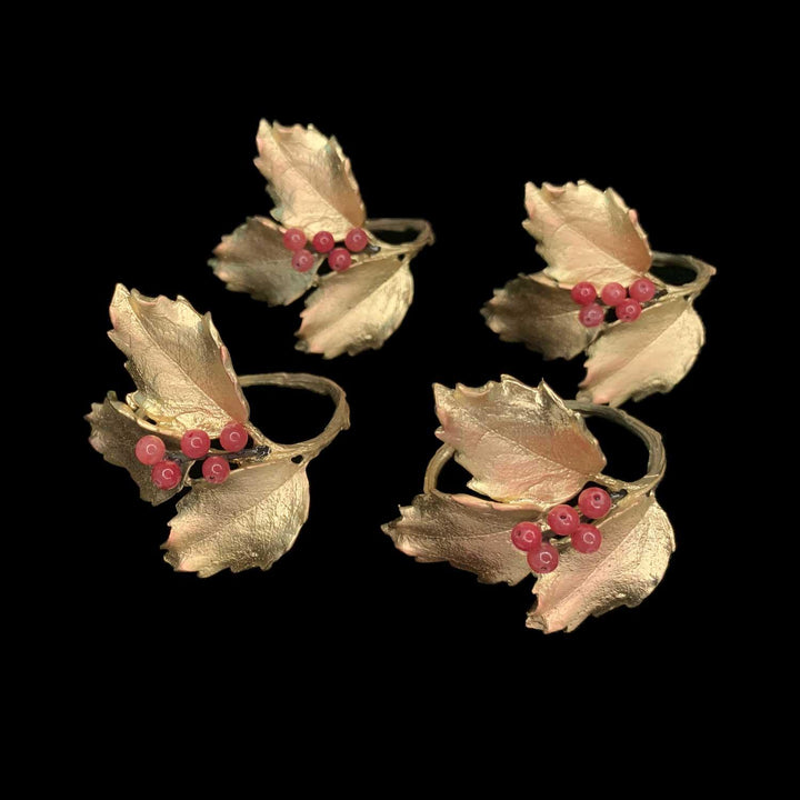 Holly Napkin Rings - Michael Michaud Jewellery