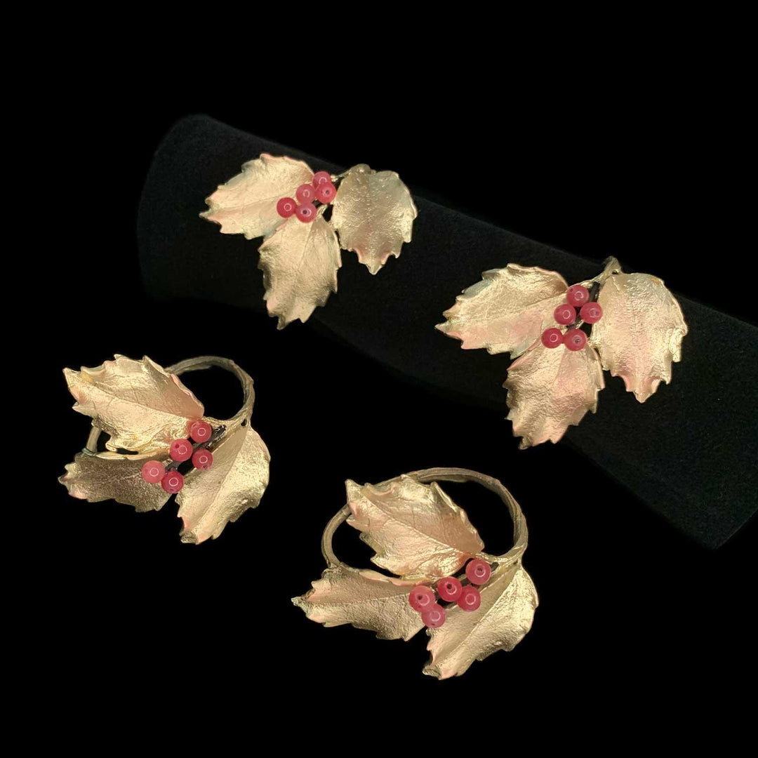 Holly Napkin Rings - Michael Michaud Jewellery