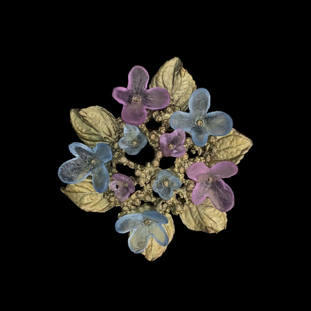 Hydrangea Teller Blue Brooch - Statement - Michael Michaud Jewellery