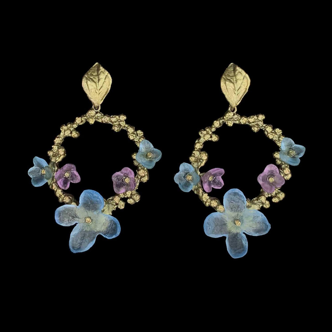 Hydrangea Teller Blue Earrings - Round Post - Michael Michaud Jewellery