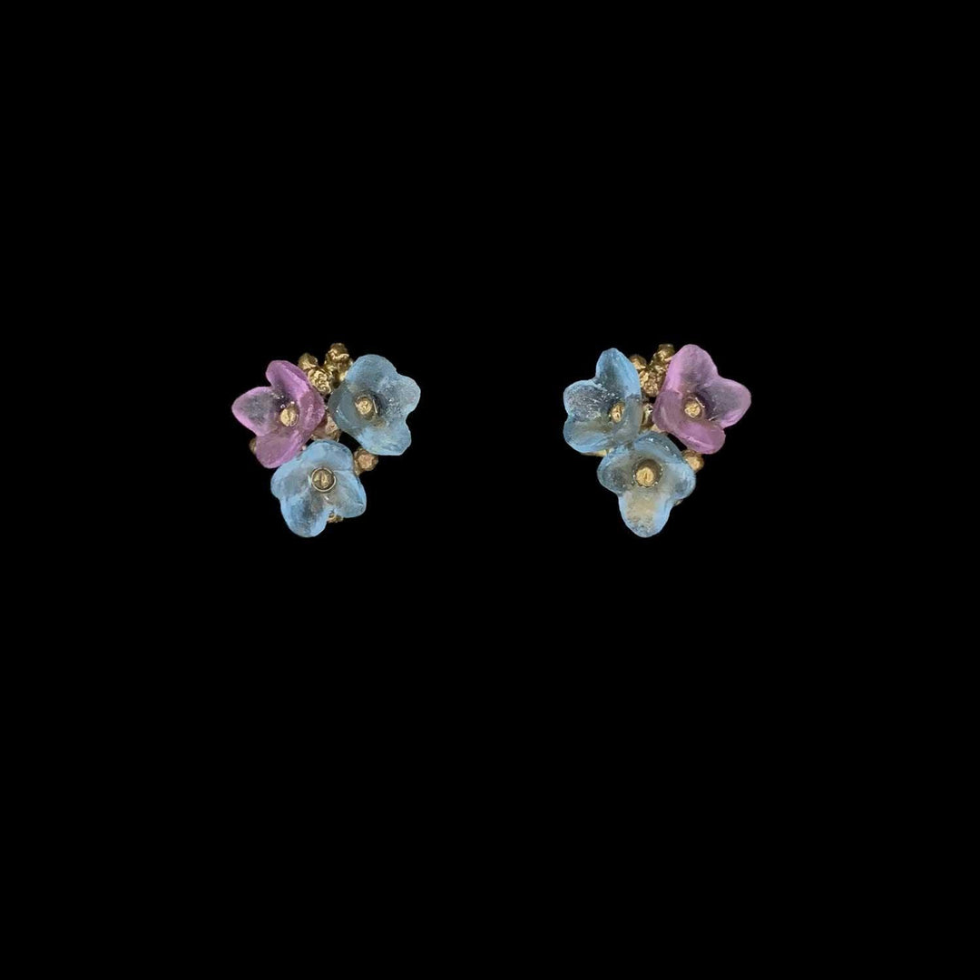 Hydrangea Teller Blue Earrings - Petite Post - Michael Michaud Jewellery