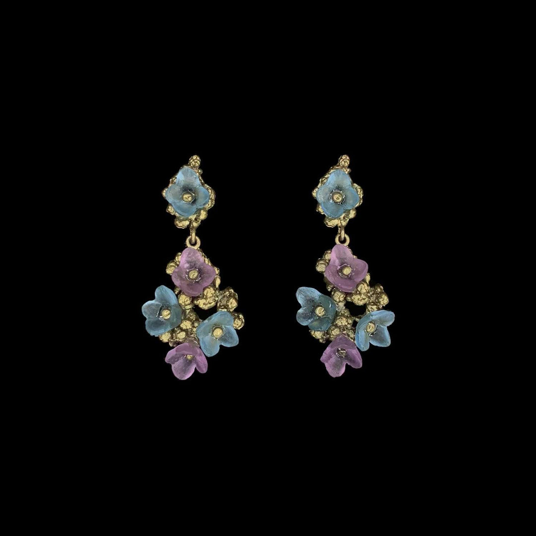 Hydrangea Teller Blue Earrings - Drop Post - Michael Michaud Jewellery