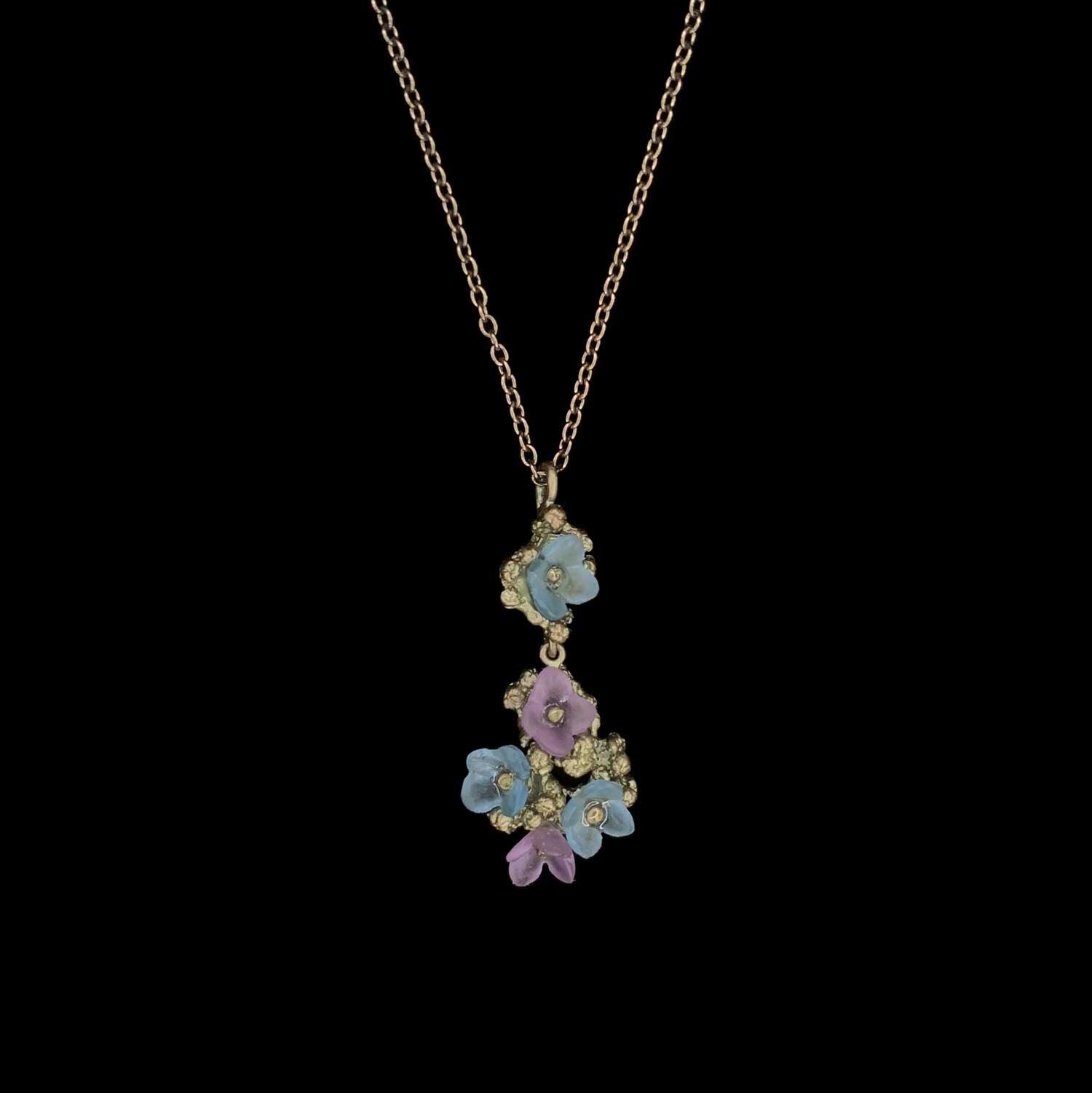 Hydrangea Teller Blue Pendant - Petite Flowers - Michael Michaud Jewellery