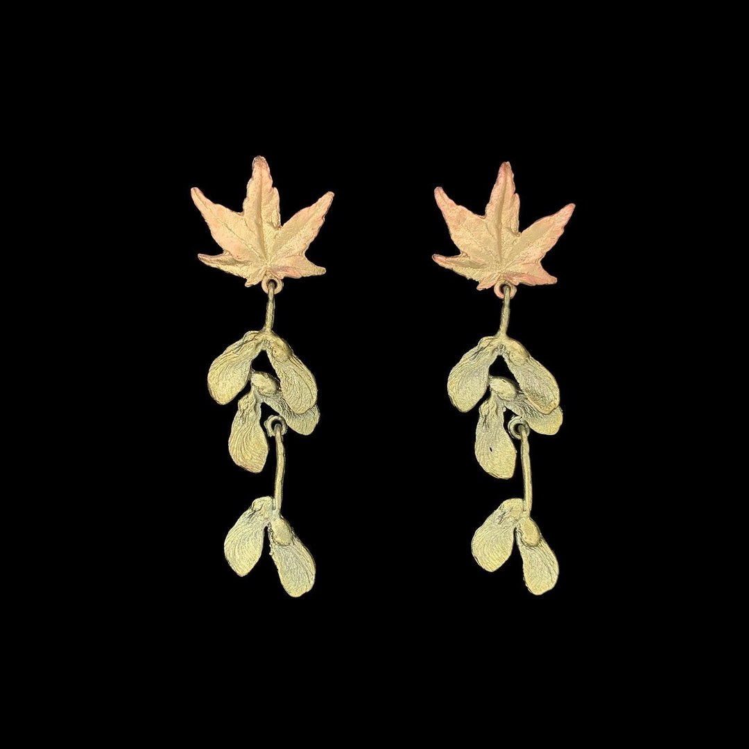 Japanese Maple Earrings - Drop Post - Michael Michaud Jewellery