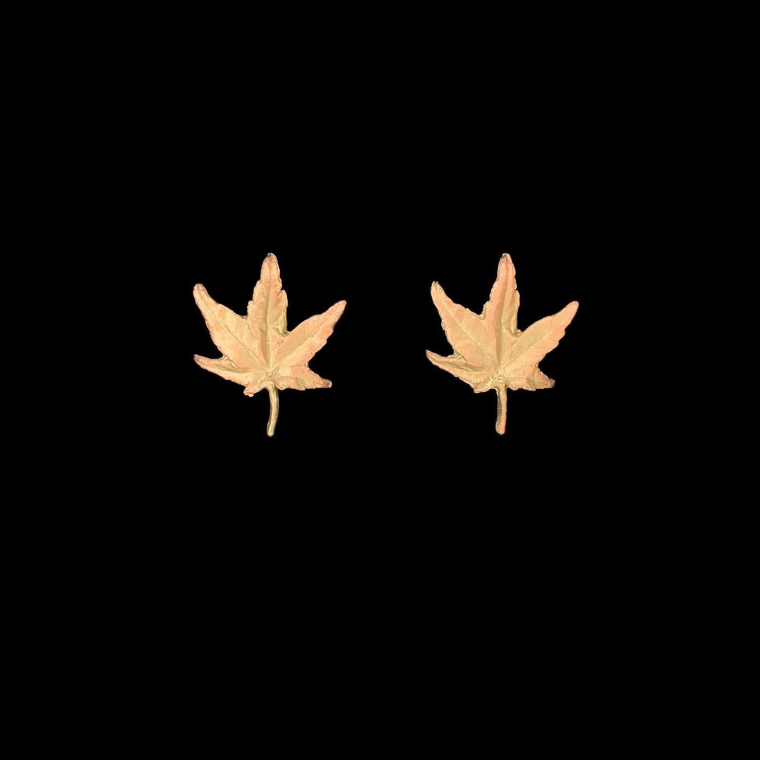 Japanese Maple Earrings - Leaf Post - Michael Michaud Jewellery