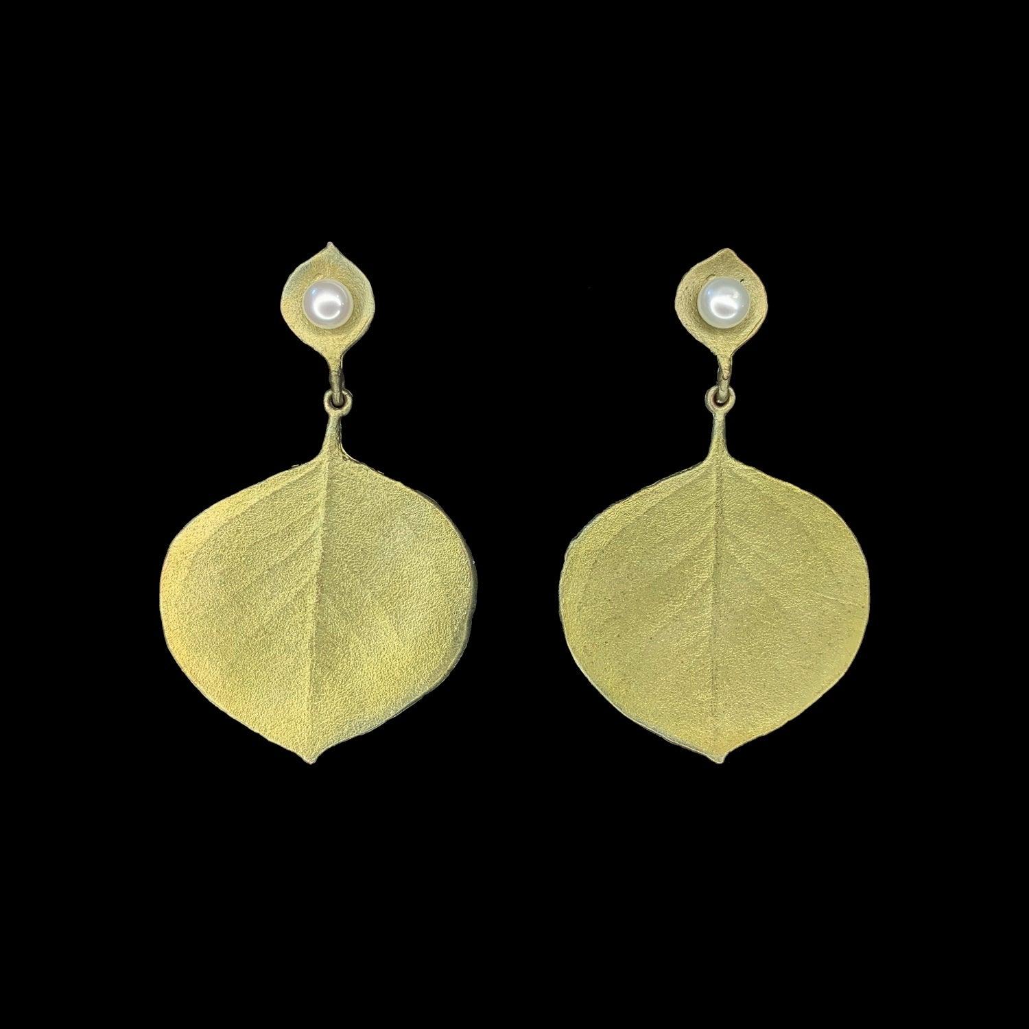 Round Leaf Eucalyptus Earrings - Post - Michael Michaud Jewellery