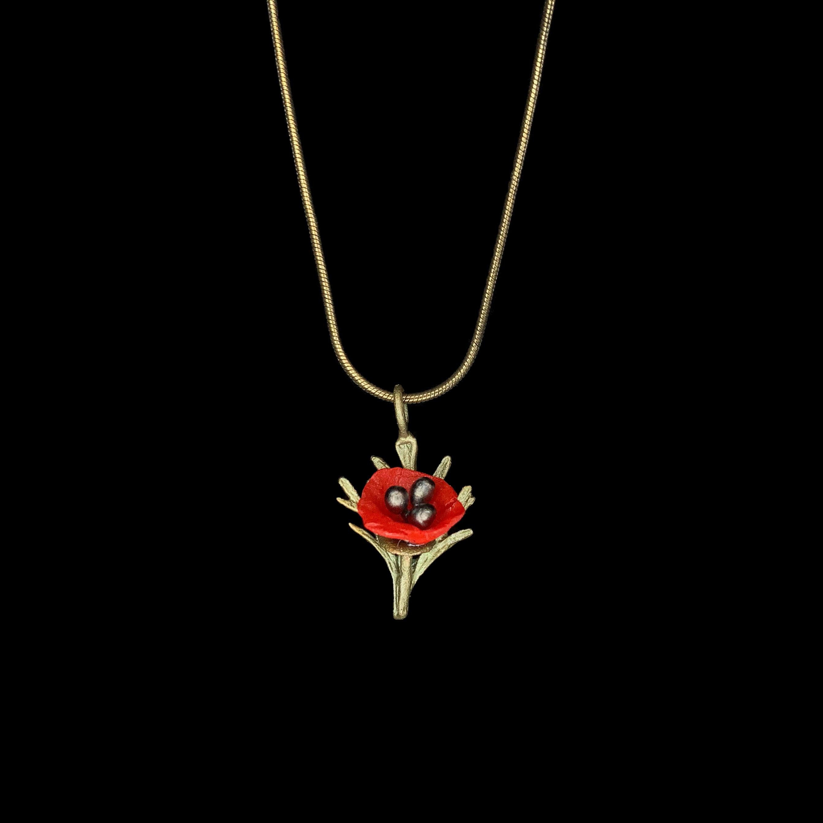 Red Poppy Pendant - Petite - Michael Michaud Jewellery