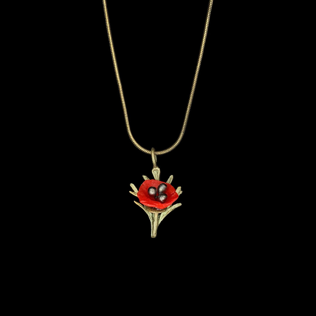 Red Poppy Pendant - Petite - Michael Michaud Jewellery