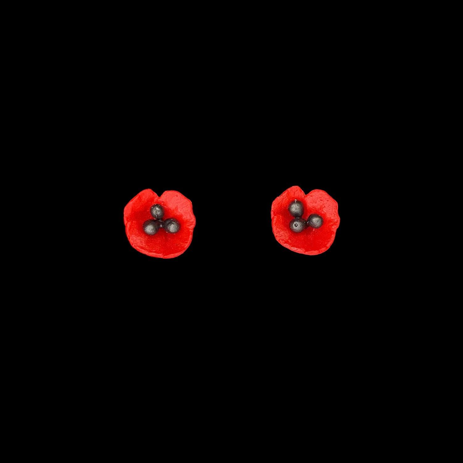 Red Poppy Earrings - Post - Michael Michaud Jewellery