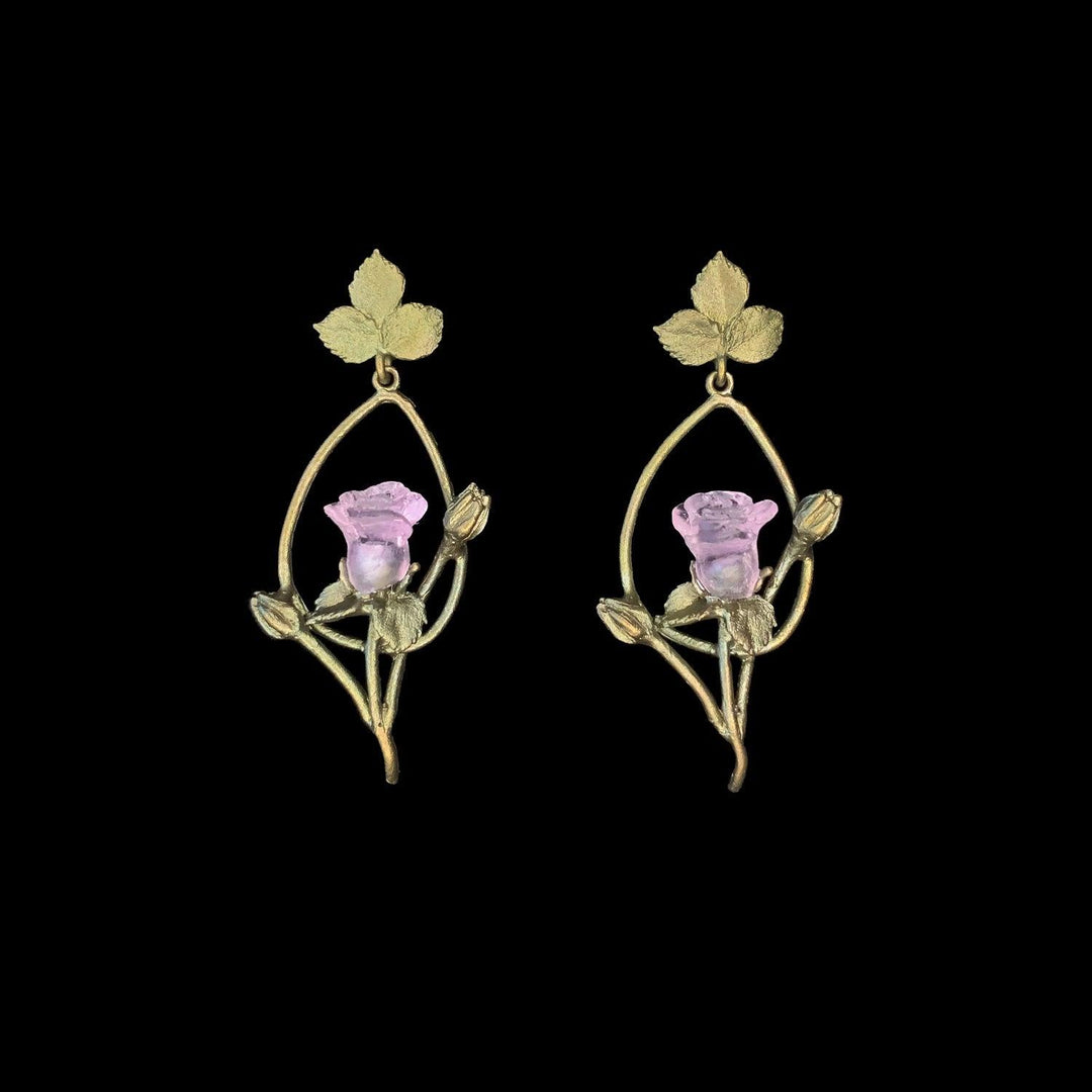 Blushing Rose Earrings - Oval Post - Michael Michaud Jewellery