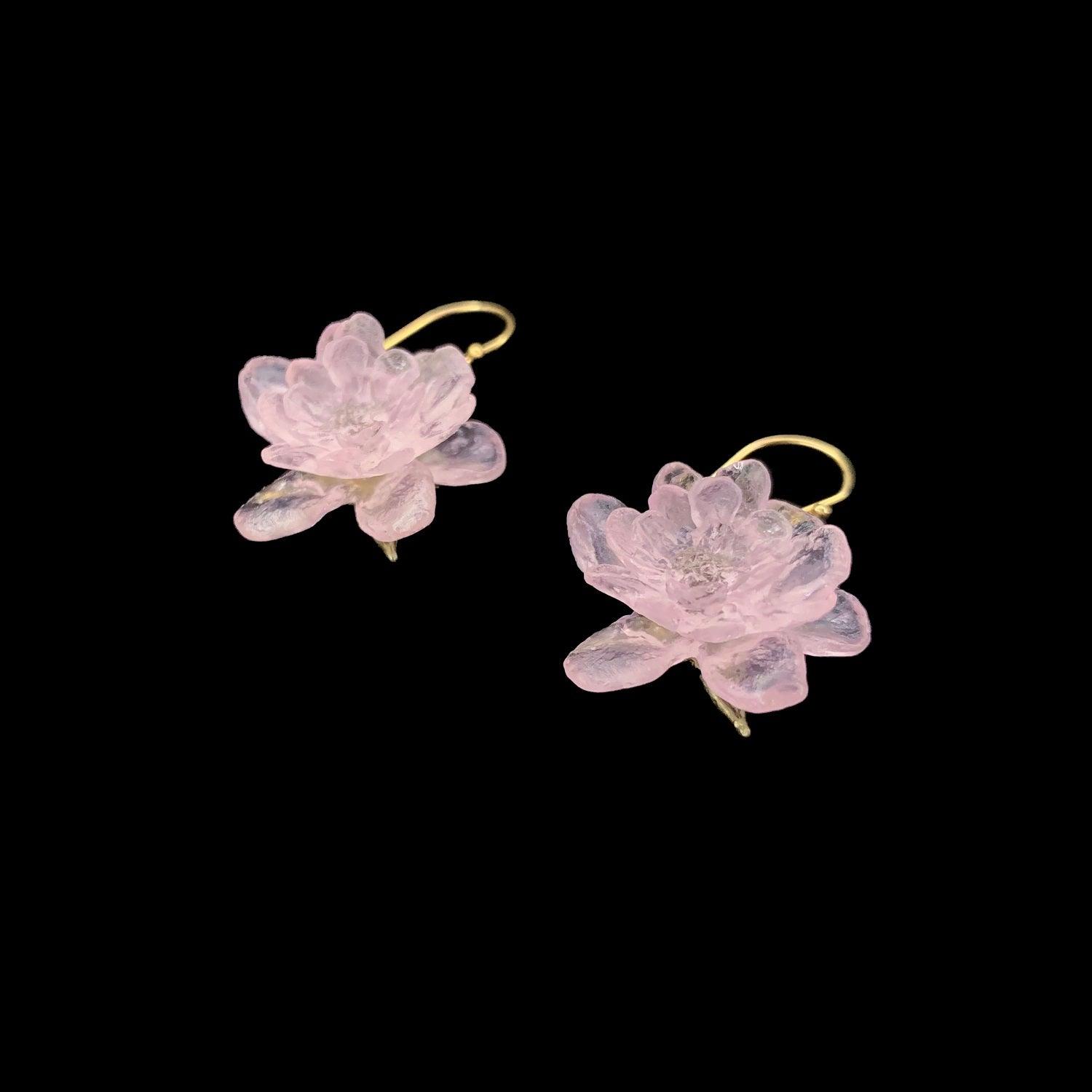 Blushing Rose Earrings - Wire - Michael Michaud Jewellery